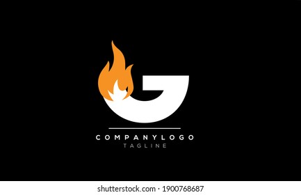 Abstract Letter Initial G Gas flame Vector Logo Design Template