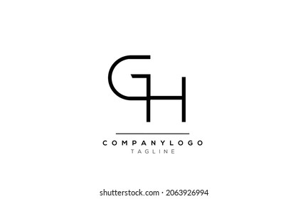 
Abstract Letter Initial GH HG Vector Logo Design Template