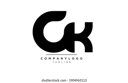 Abstract Letter Initial GK or KG Vector Logo Design Template