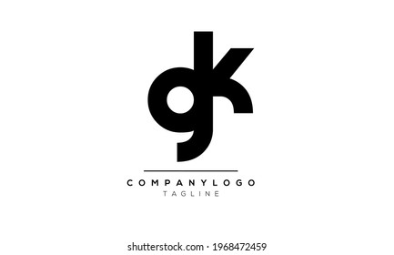 Abstract Letter Initial GK KG K G Vector Logo Design Template