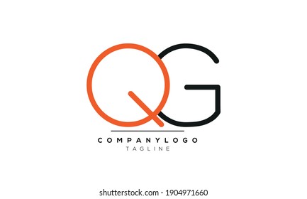 Abstract Letter Initial GQ and QG Vector Logo Design Template