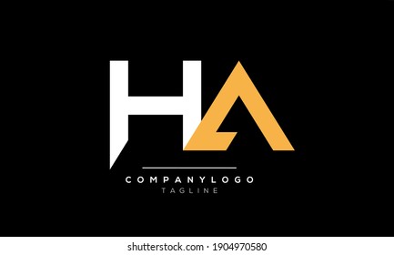 Abstract Letter Initial HA Vector Logo Design Template