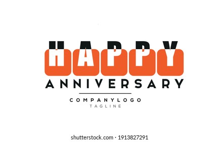 Abstract Letter Initial HAPPY ANNIVERSARTY icon Vector Logo Design Template