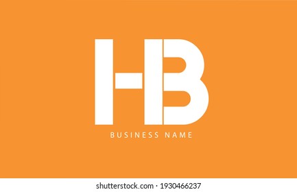 Vorlage für das Design des abstrakten Buchstabens, anfänglicher HB BH-Vektorgrafik-Logo
