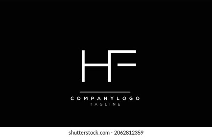 Abstract Letter Initial HF FH Vector Logo Design Template