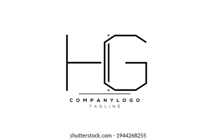 Abstract Letter Initial HG GH H G Vector Logo Design Template