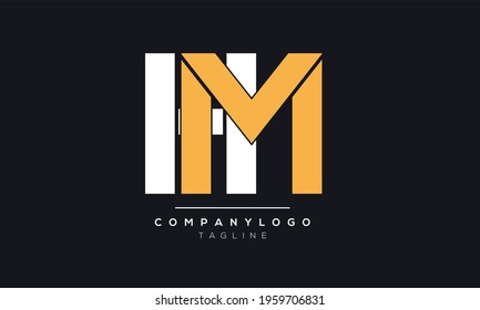 Abstract Letter Initial HM MH Vector Logo Design Template