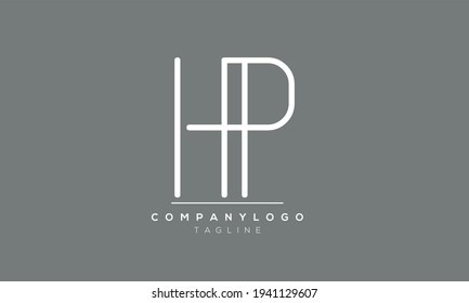 Abstrakter Brief, erste HP PH Vector Logo-Design-Vorlage