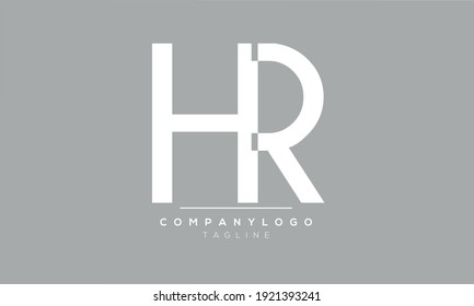 Abstract Letter Initial HR or RH H and R Vector Logo Design Template
