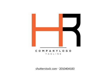 Vorlage für das Design des abstrakten Buchstabens, Initial-HR-RH-Vektorlogos