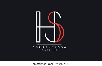 Letra abstracta plantilla de diseño del logotipo del vector HS SH inicial