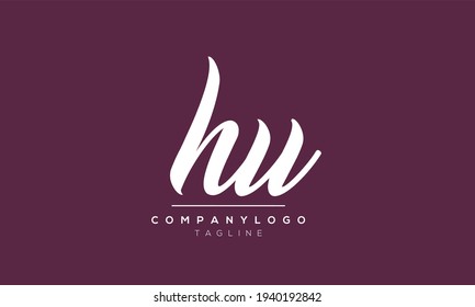 Abstract Letter Initial HU UH Vector Logo Design Template