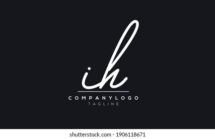 Abstract Letter Initial IH and HI Vector Logo Design Template