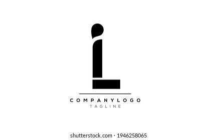 Abstract Letter Initial IL LI Vector Logo Design Template
