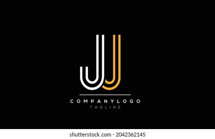 Abstract Letter Initial J JJ UJ JU Vector Logo Design Template.