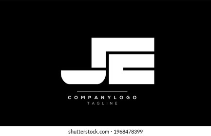 Abstract Letter Initial JE EJ Vector Logo Design Template