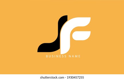 Abstract Letter Initial JF FJ Vector Logo Design Template