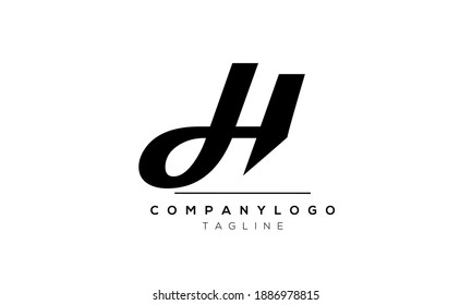Abstract Letter Initial JH Vector Logo Design Template
