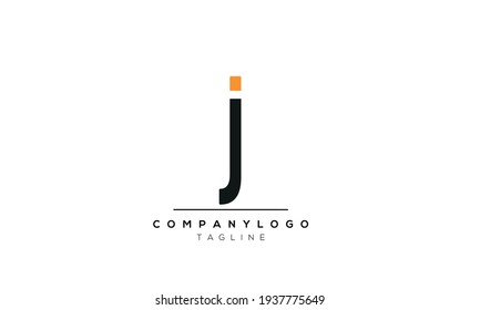 Letra abstracta plantilla de diseño del logotipo del vector ji inicial