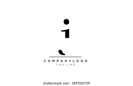 Abstract Letter Initial Letter JI Vector Logo Design Template