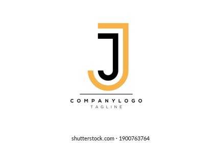 Abstract Letter Initial JJ,J Vector Logo Design Template