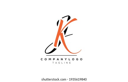  Abstract Letter Initial JK kJ Vector Logo Design Template