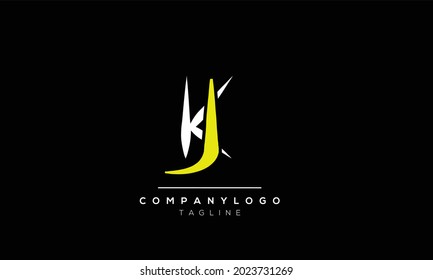 Abstract Letter Initial JK KJ J K Vector Logo Design Template