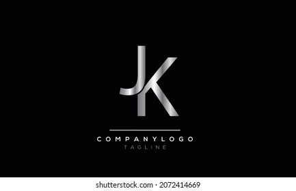 Letra abstracta plantilla de diseño de logotipo de vectores JK KJ inicial