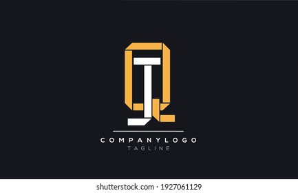 Abstract Letter Initial JQ OR QJ J and Q Vector Logo Design Template
