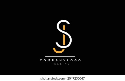 
Abstract Letter Initial JS SJ Vector Logo Design Template