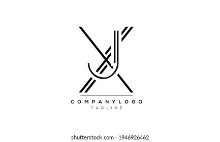 Abstract Letter Initial JX XJ Vector Logo Design Template