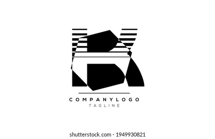 Letra abstracta plantilla de diseño del logotipo del vector del hexágono K inicial