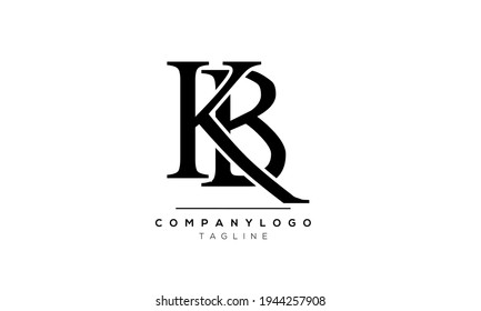 Abstract Letter Initial KB BK Vector Logo Design Template