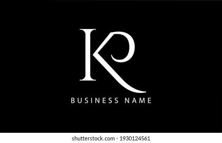 Abstract Letter Initial KP or PK K P Vector Logo Design Template