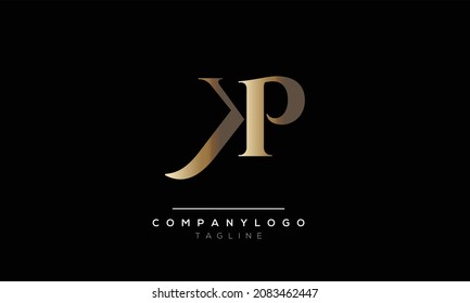 Abstract Letter Initial KP PK K P Vector Logo Design Template