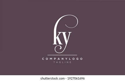 Abstract Letter Initial KY YK K Y Vector Logo Design Template