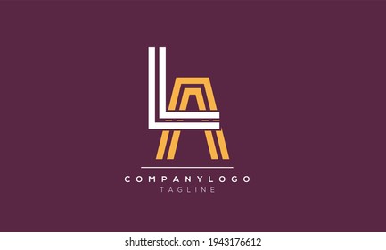 Abstract Letter Initial LA AL Vector Logo Design Template