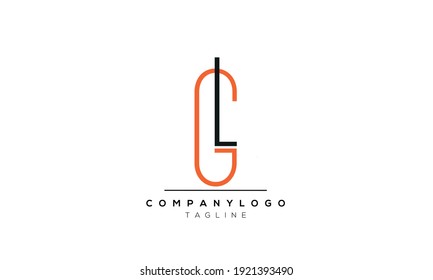 Abstract Letter Initial LG or GL Vector Logo Design Template