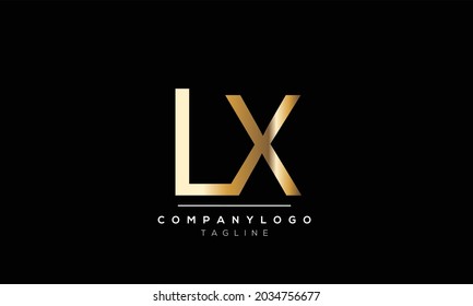 Abstract Letter Initial LX XL Vector Logo Design Template