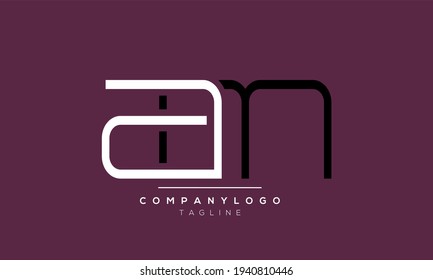 Abstract Letter Initial AM MA A M Vector Logo Design Template