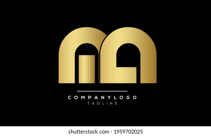 Abstract Letter Initial MA AM A M Vector Logo Design Template