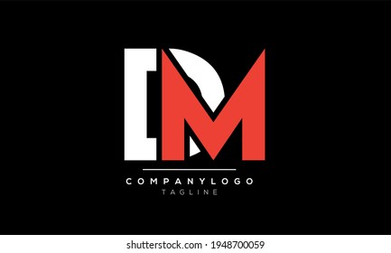 Letra abstracta plantilla de diseño del logotipo del vector MD inicial