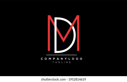 Vorlage für das Design des Vectorlogos in abstraktem Buchstaben, Initial-MD DM-Logo