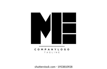 Abstract Letter Initial ME EM Vector Logo Design Template