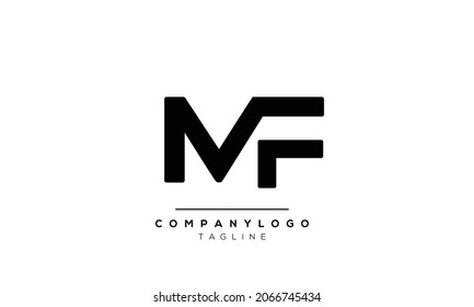 Abstract Letter Initial MF FM Vector Logo Design Template