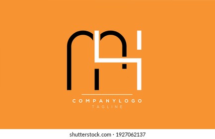  Abstract Letter Initial MH and HM Vector Logo Design Template