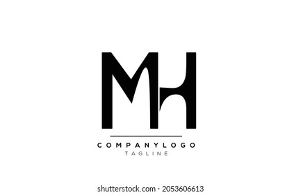 
Abstract Letter Initial mh hm Vector Logo Design Template