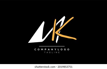 Abstract Letter Initial MK KM Vector Logo Design Template