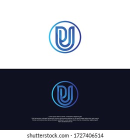 Abstract Letter Initial Monogram PU - UP Logo Design Vector Template.