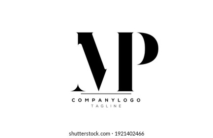 Abstract Letter Initial MP or PM Vector Logo Design Template